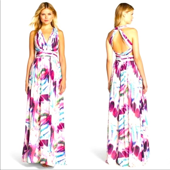 Aidan Mattox Dresses & Skirts - Aidan Mattox Floral chiffon maxi dress size 6
